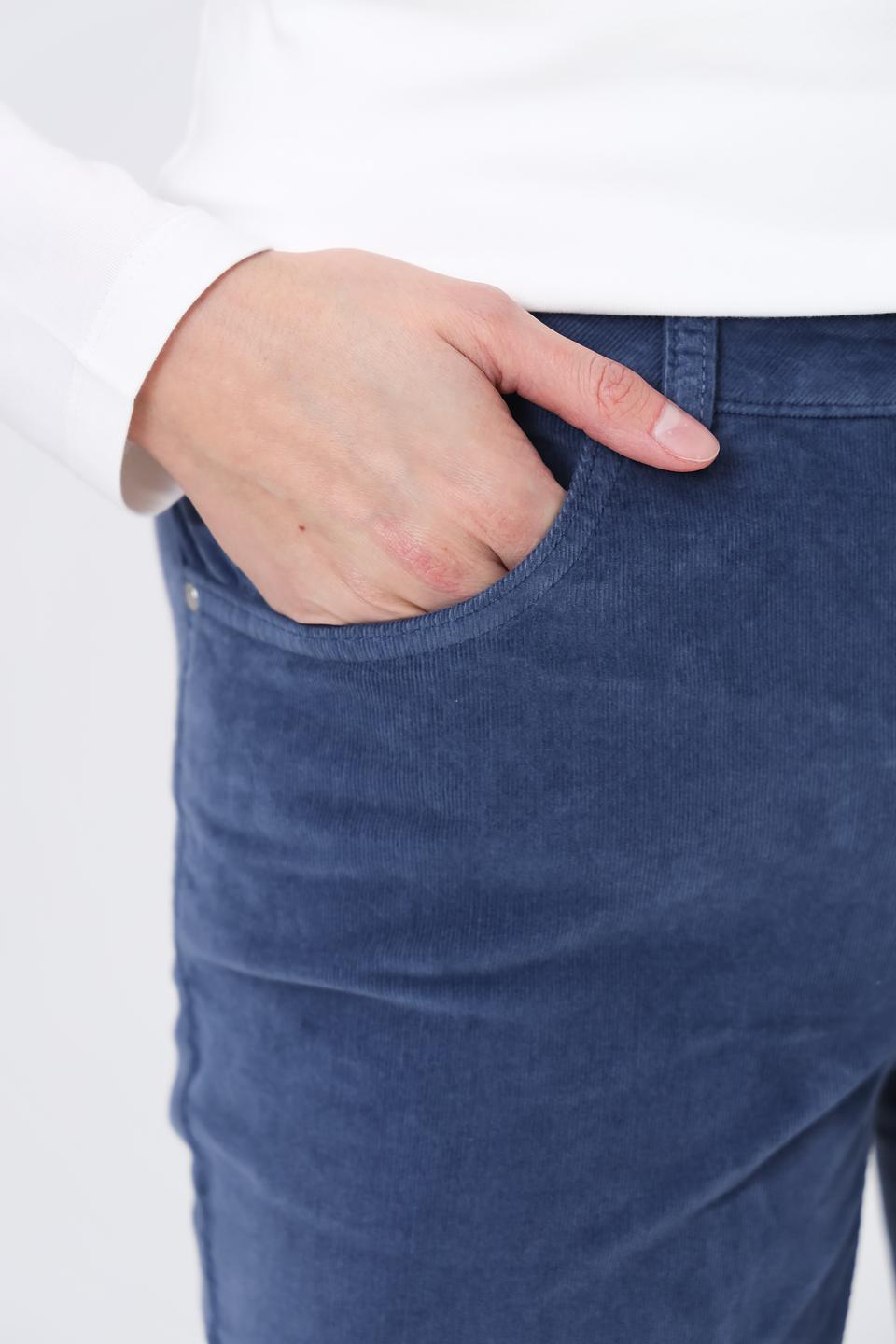 Брюки вельветовые Oui синие