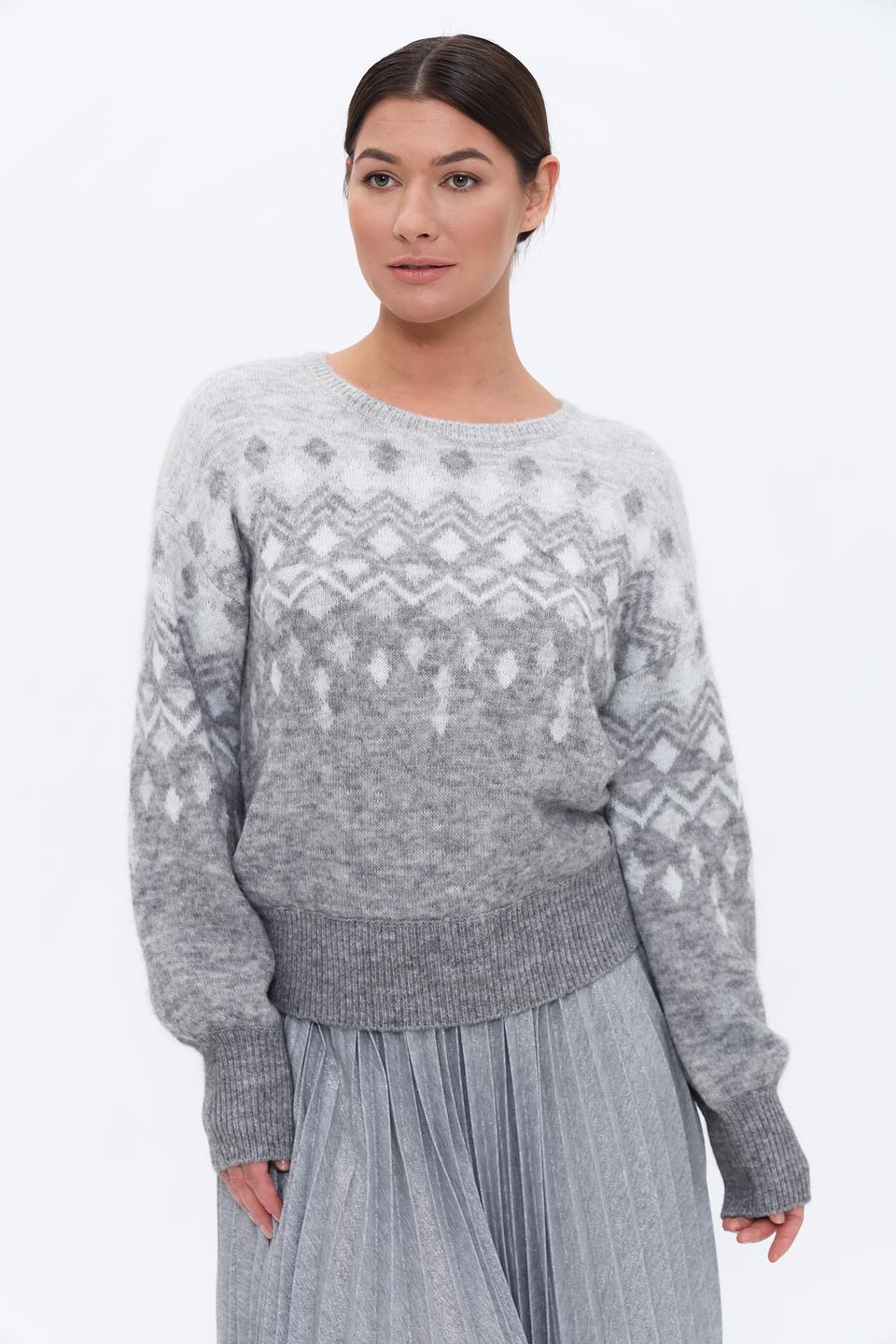 Пуловер Monari с узором серый