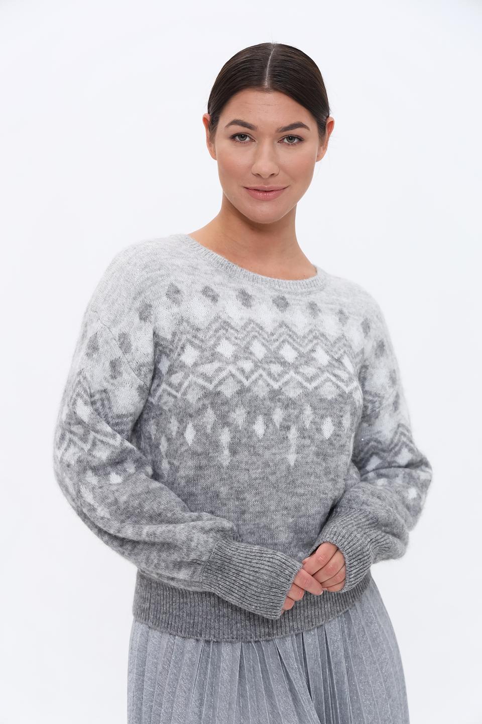 Пуловер Monari с узором серый