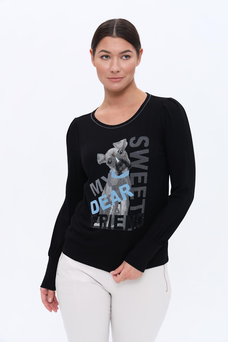 Лонгслив Monari с принтом собаки