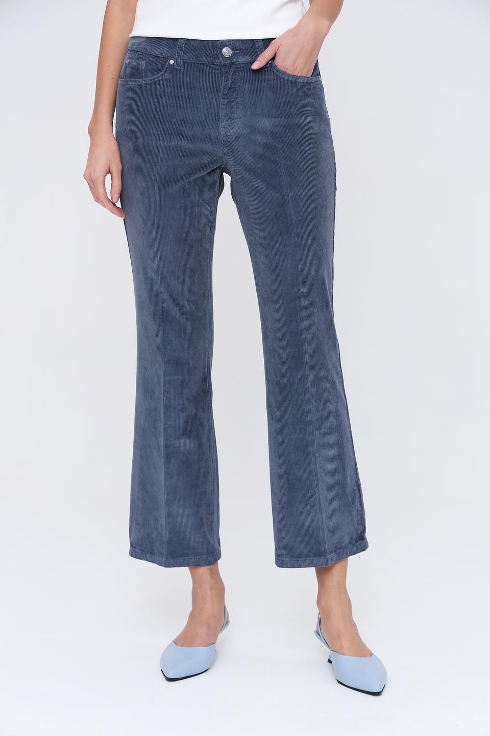 Брюки вельветовые Oui синие