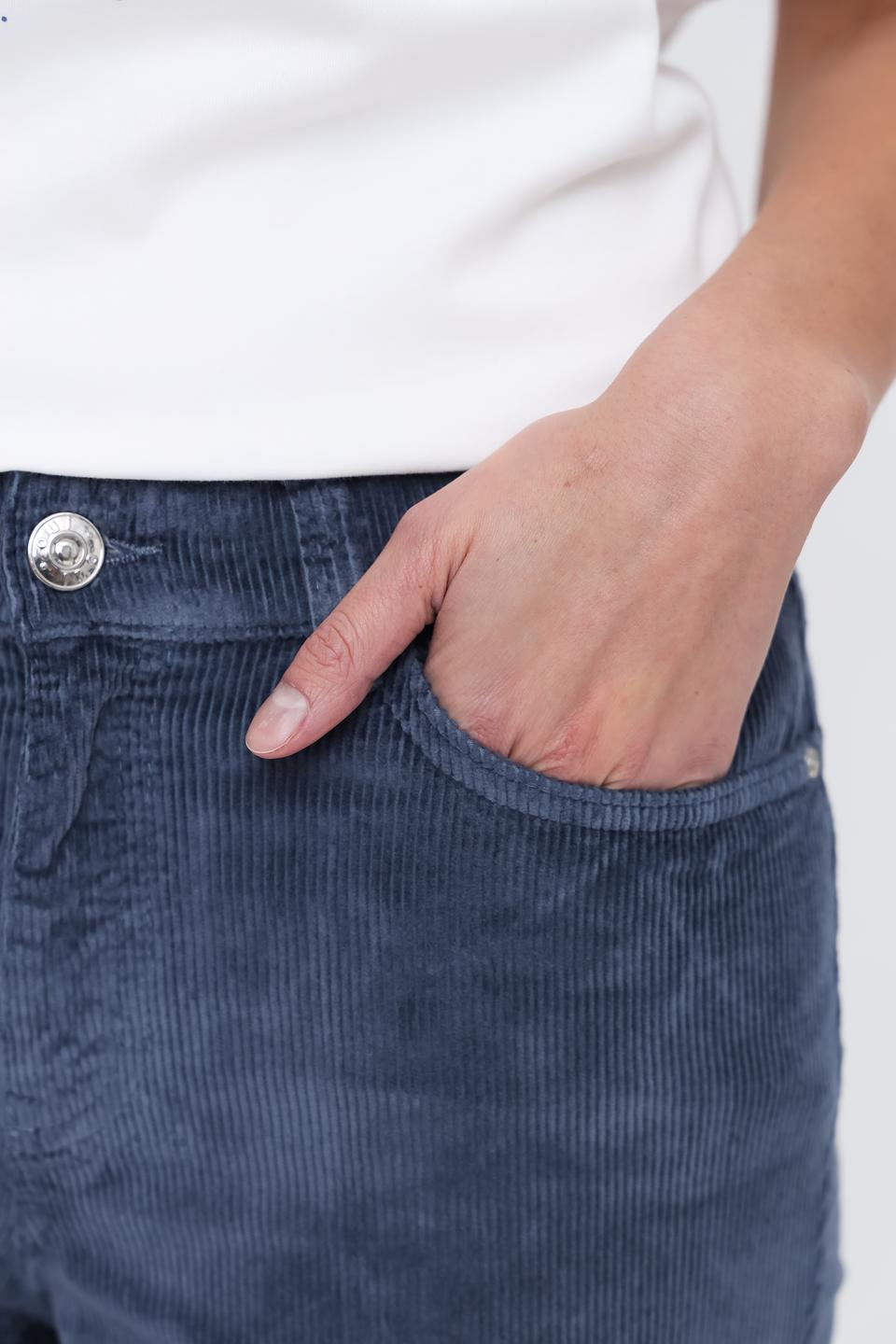 Брюки вельветовые Oui синие