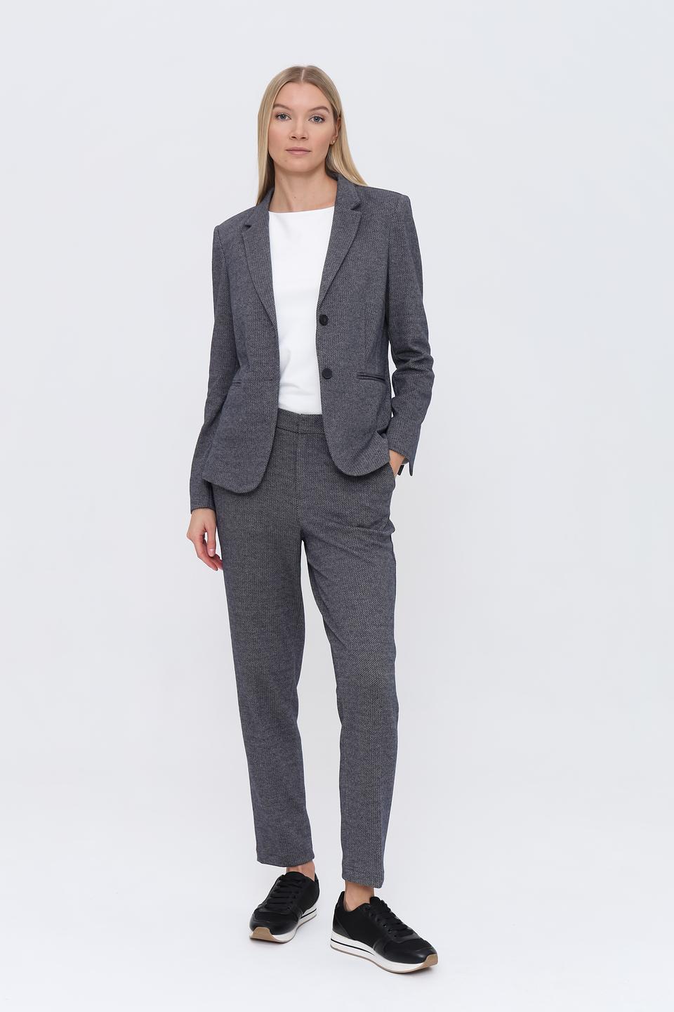 Жакет Oui в клетку серый