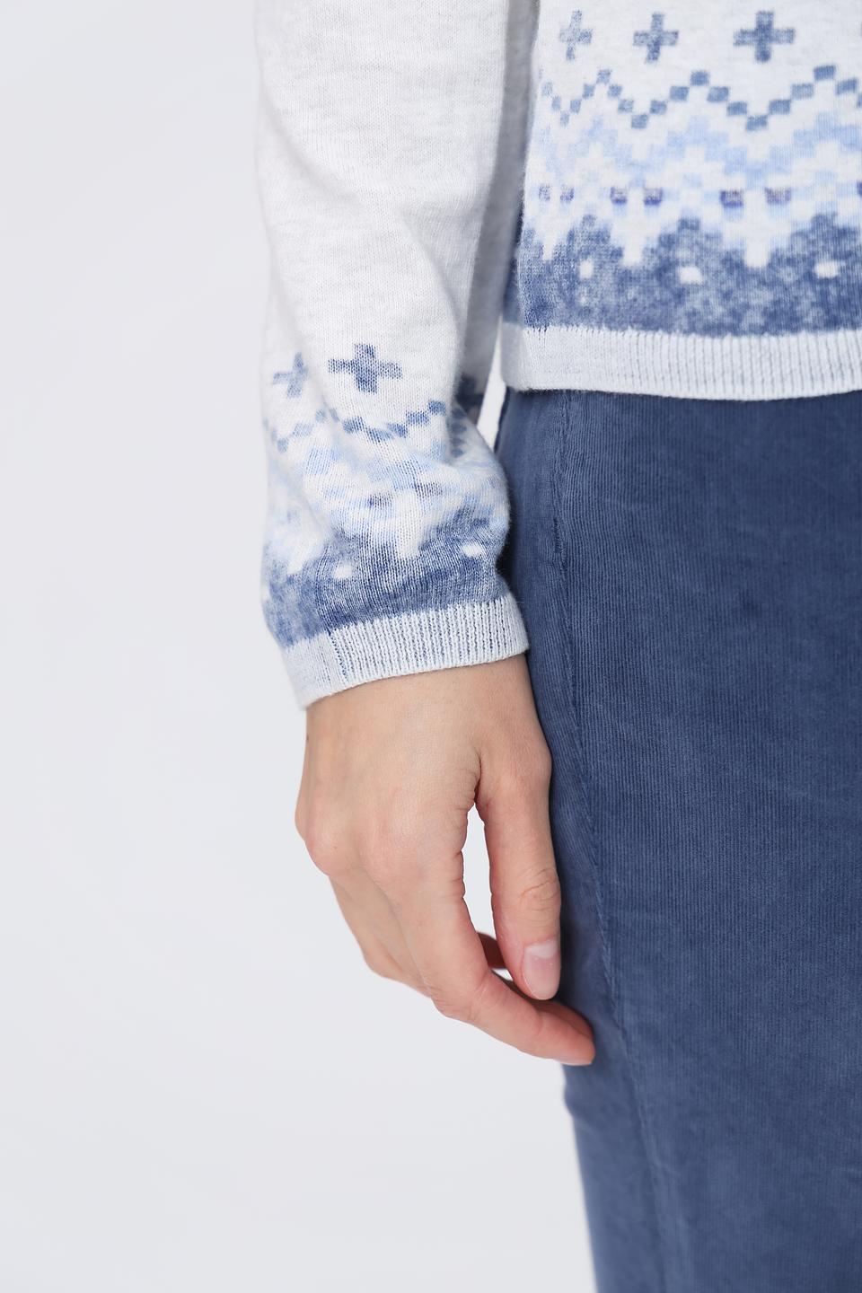 Пуловер Oui с узором белый