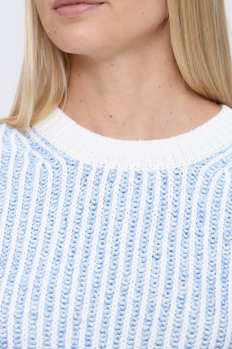Пуловер Oui в полоску голубой