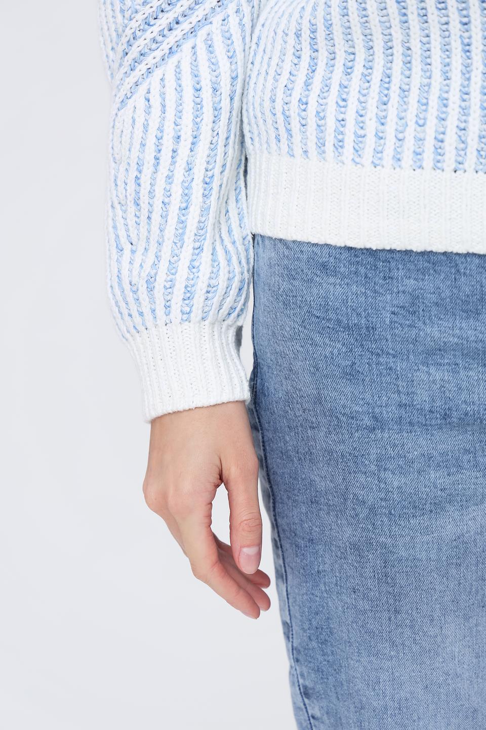 Пуловер Oui в полоску голубой