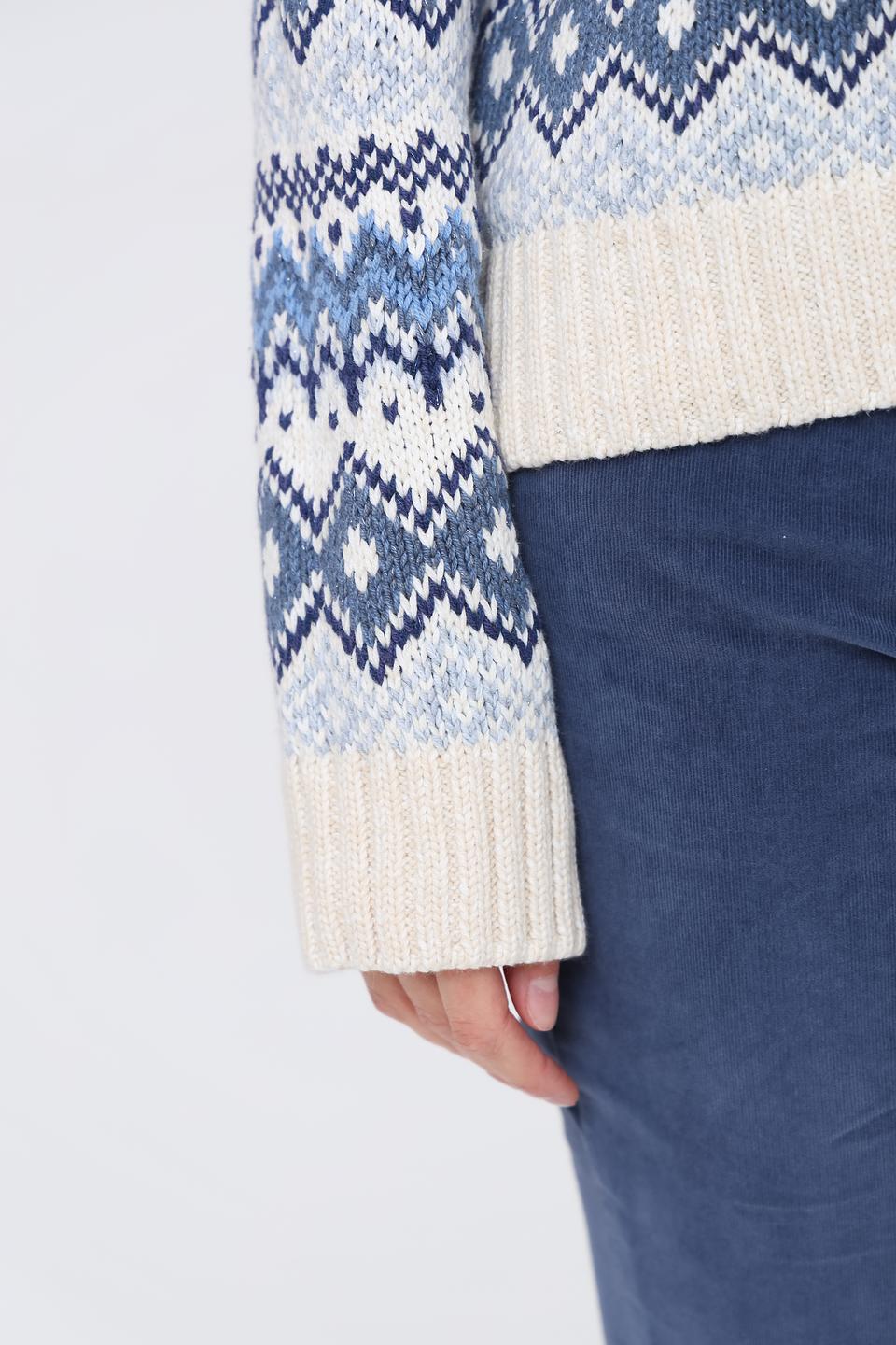 Пуловер Oui с узором голубой