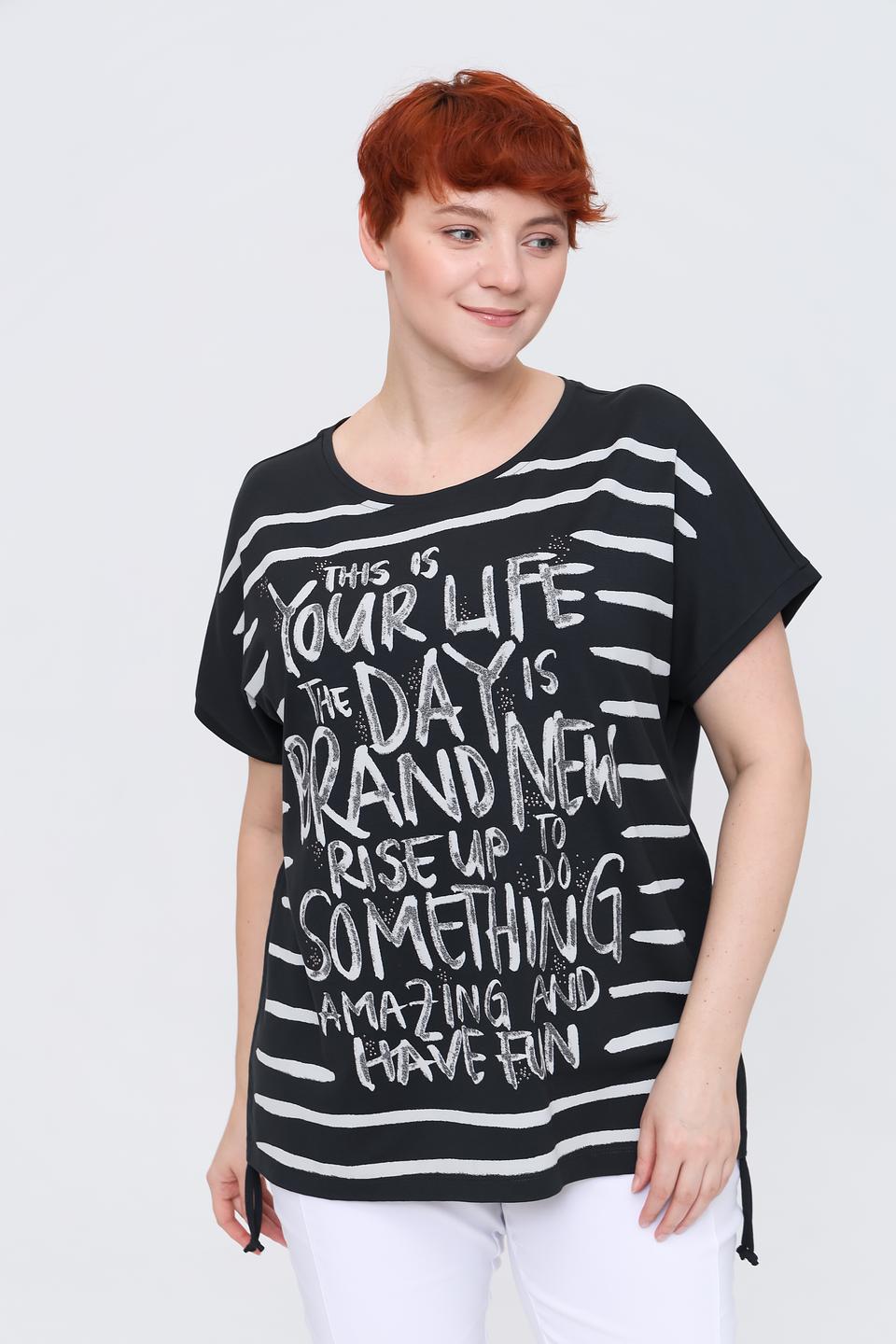 Футболка Via Appia с принтом чёрная