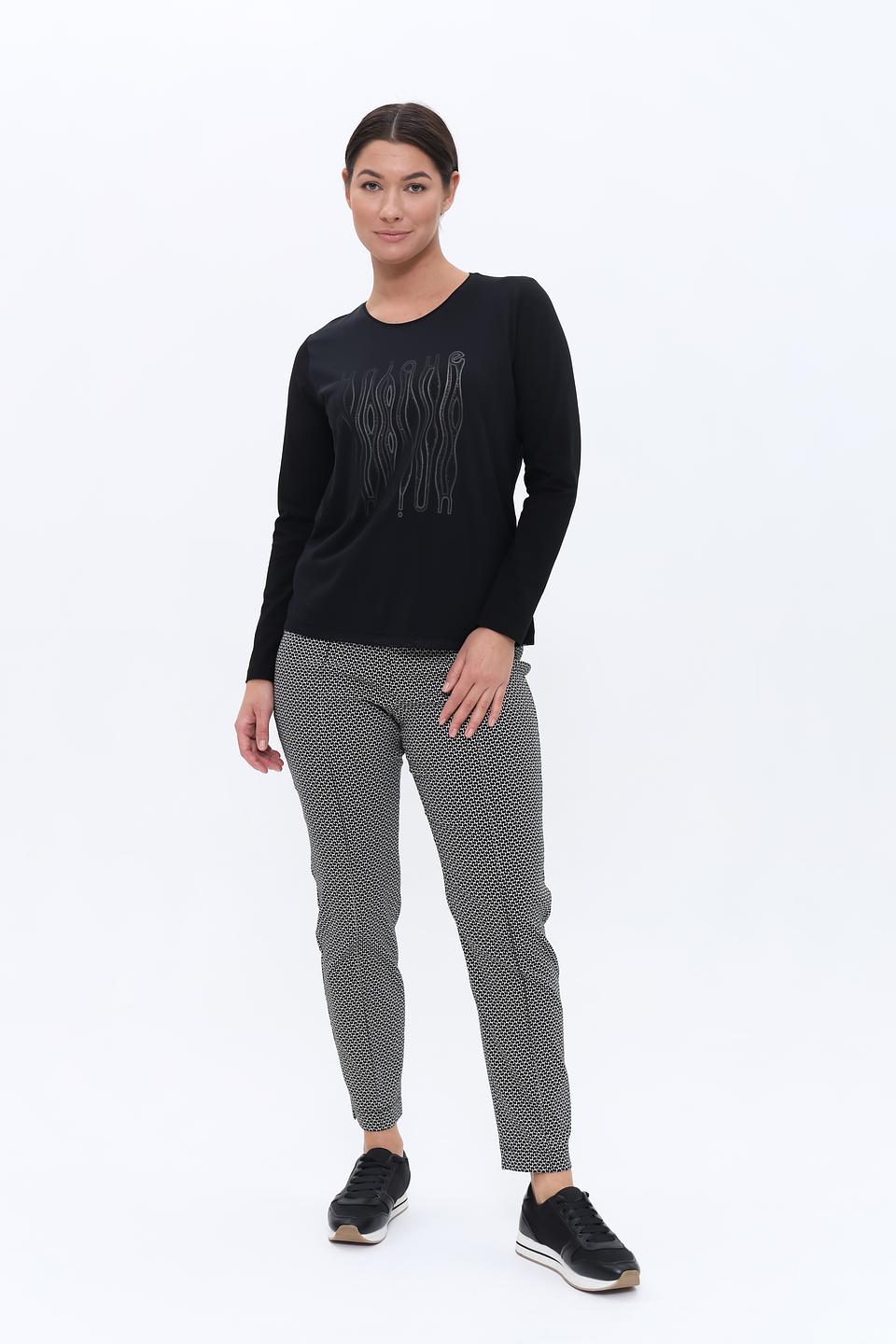 Лонгслив Bianca с принтом чёрный