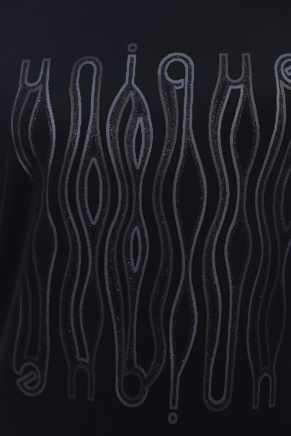 Лонгслив Bianca с принтом чёрный