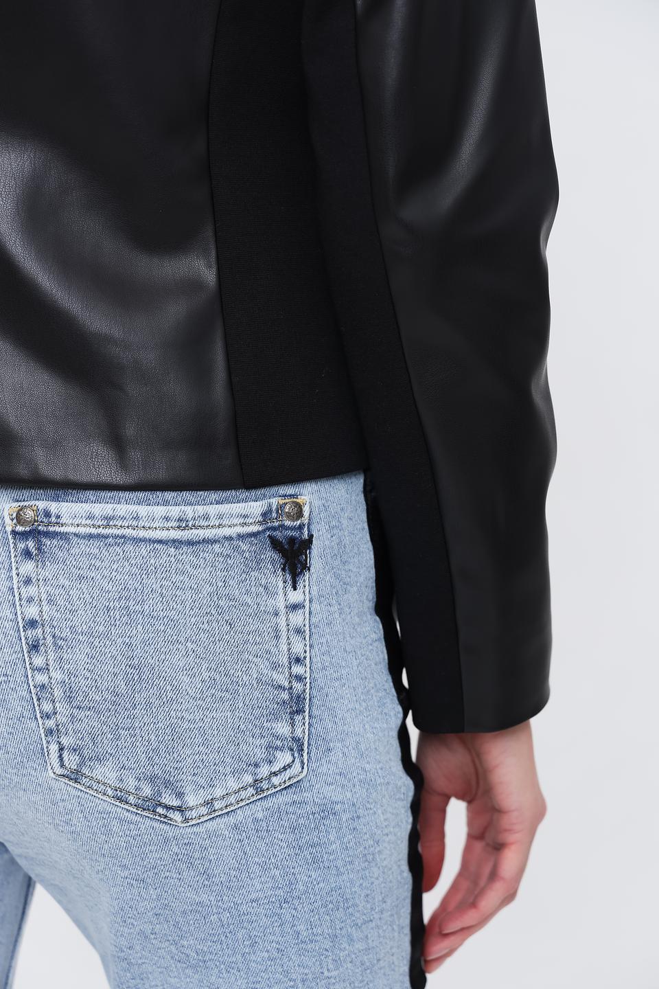 Куртка Bianca из экокожи чёрная