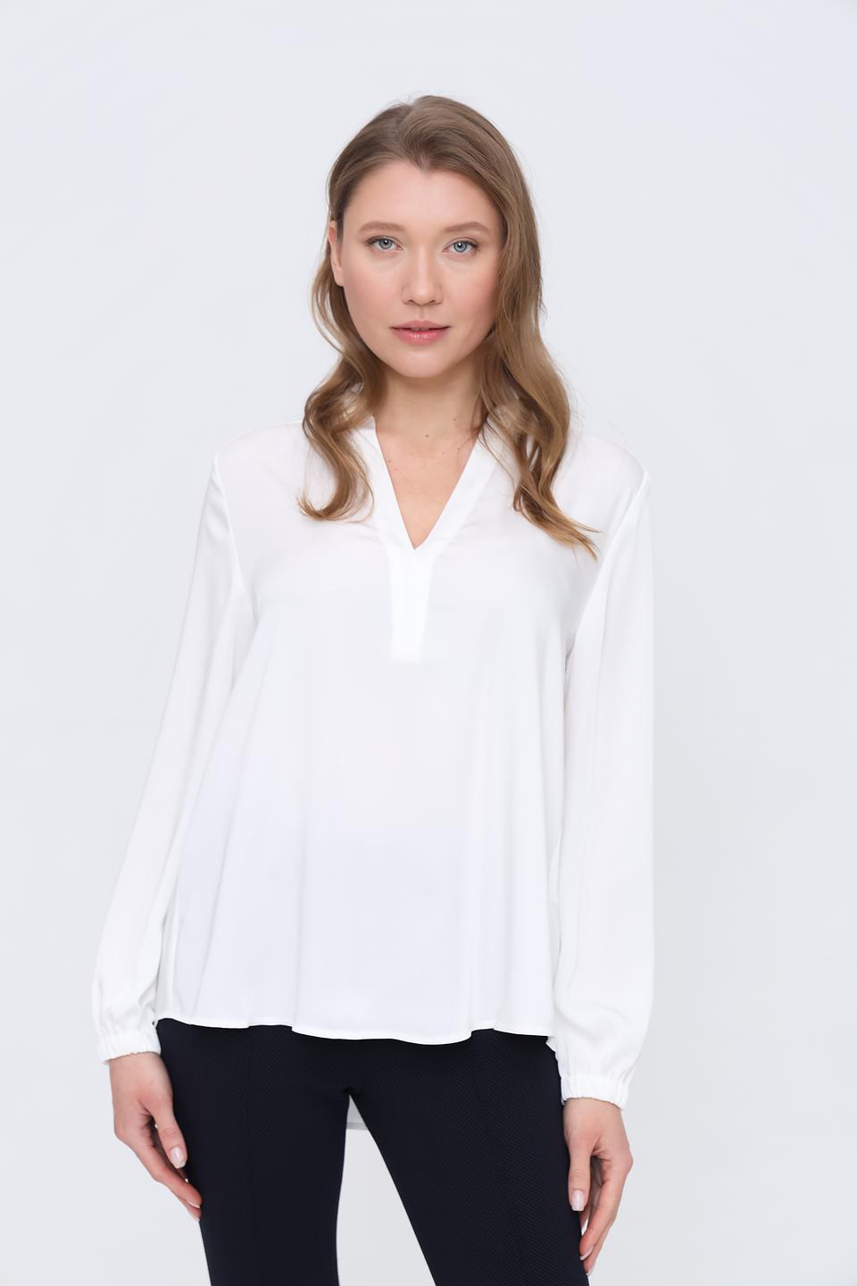 Блуза Marc Cain белый с V-образным вырезом