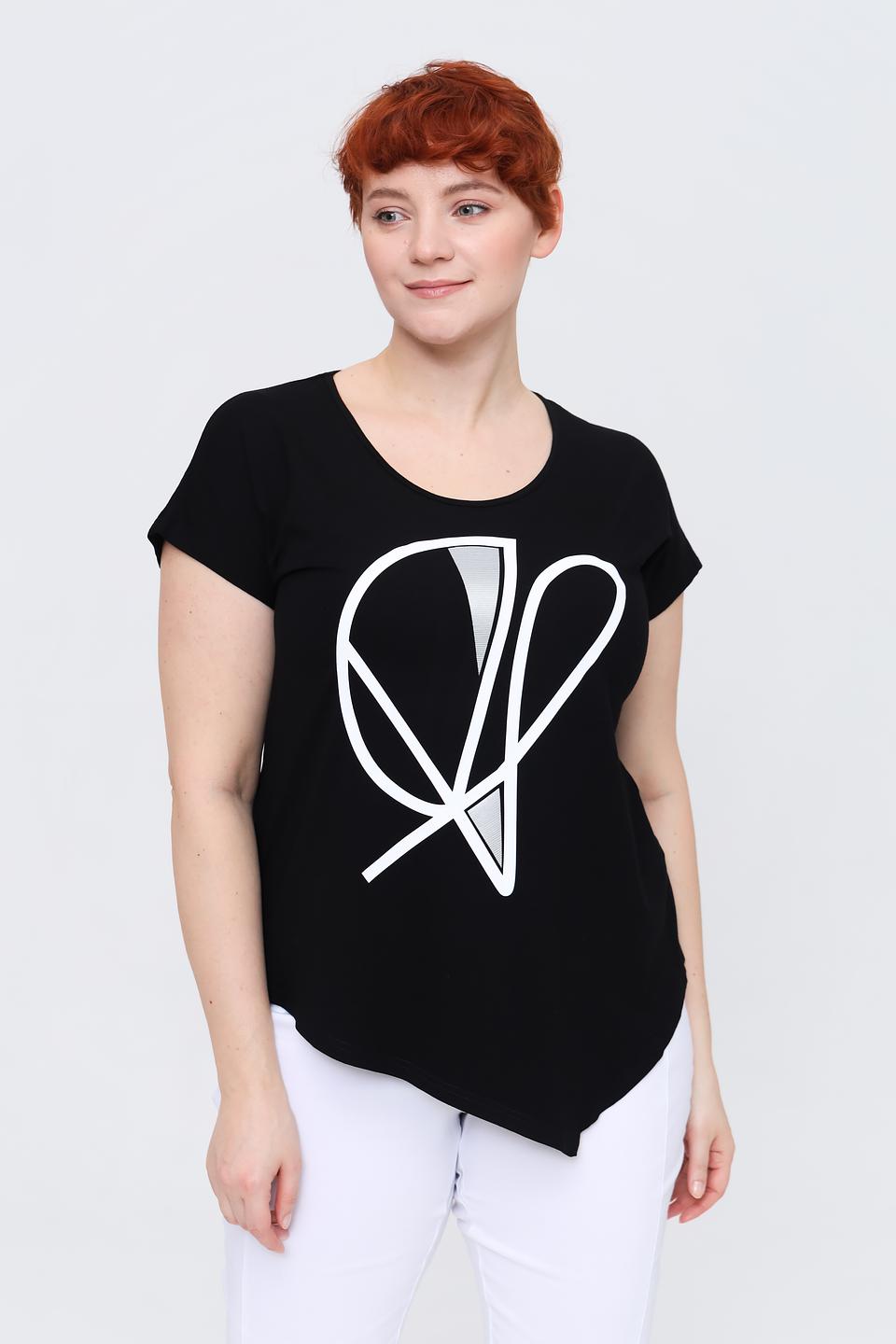 Футболка Doris Streich с принтом чёрная