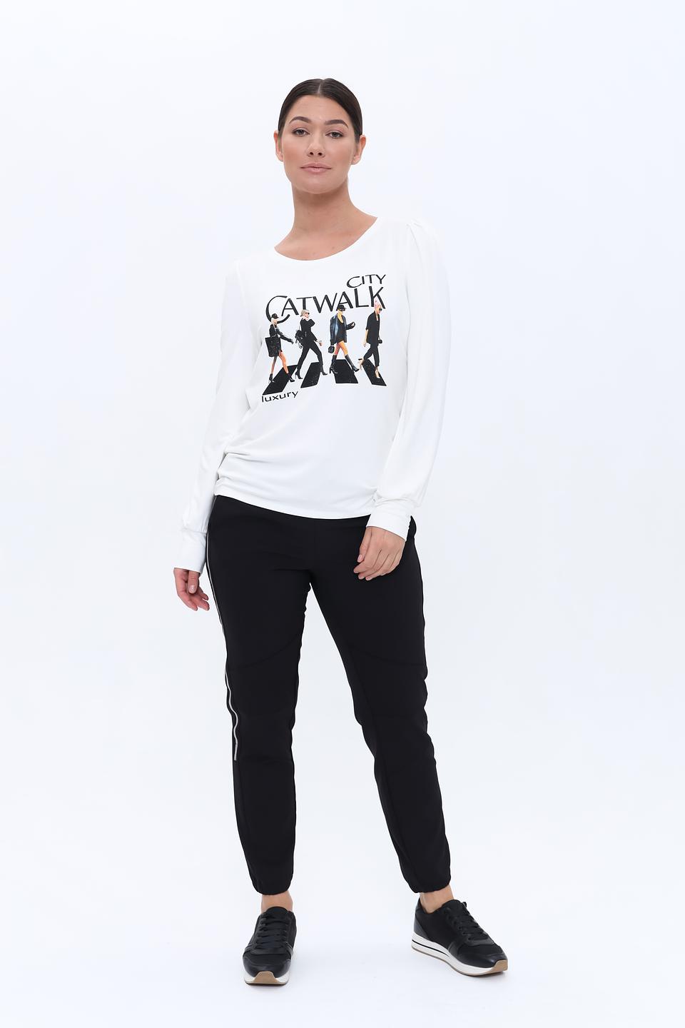 Брюки Monari чёрные с полосой