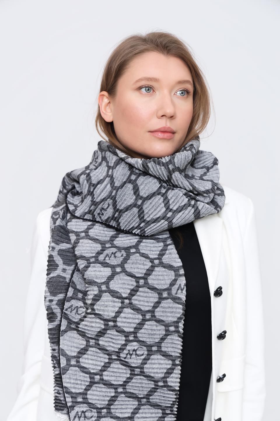 Шарф Marc Cain с логотипом серый