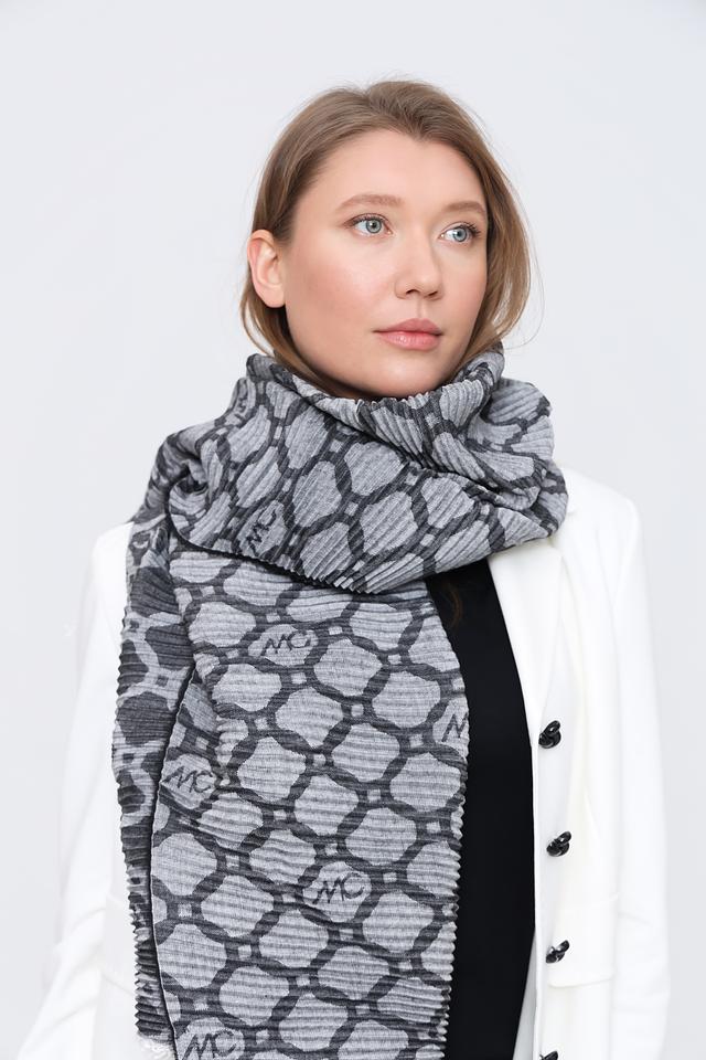Шарф Marc Cain с логотипом серый
