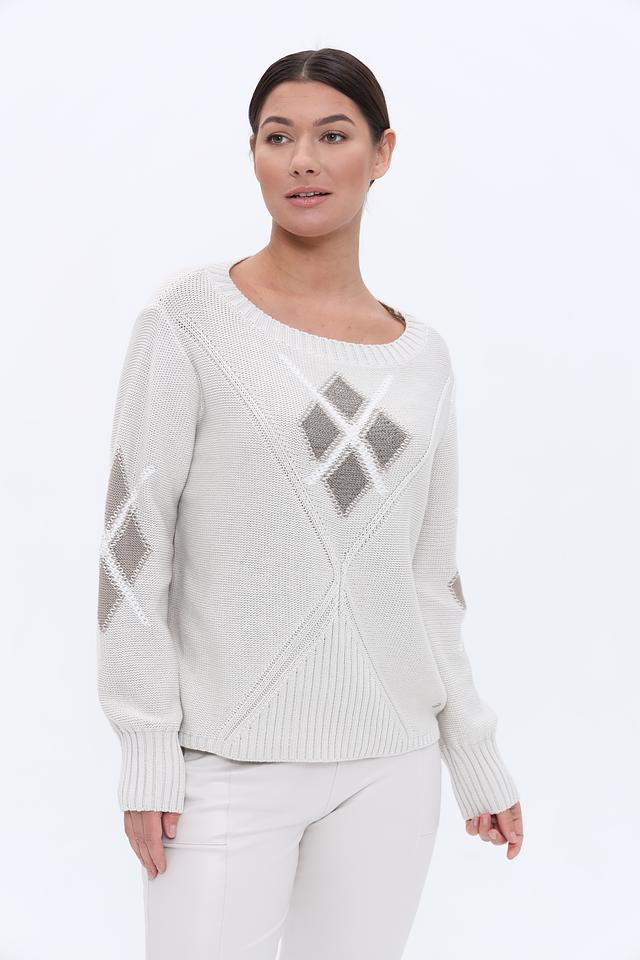 Пуловер Monari с ромбами бежевый