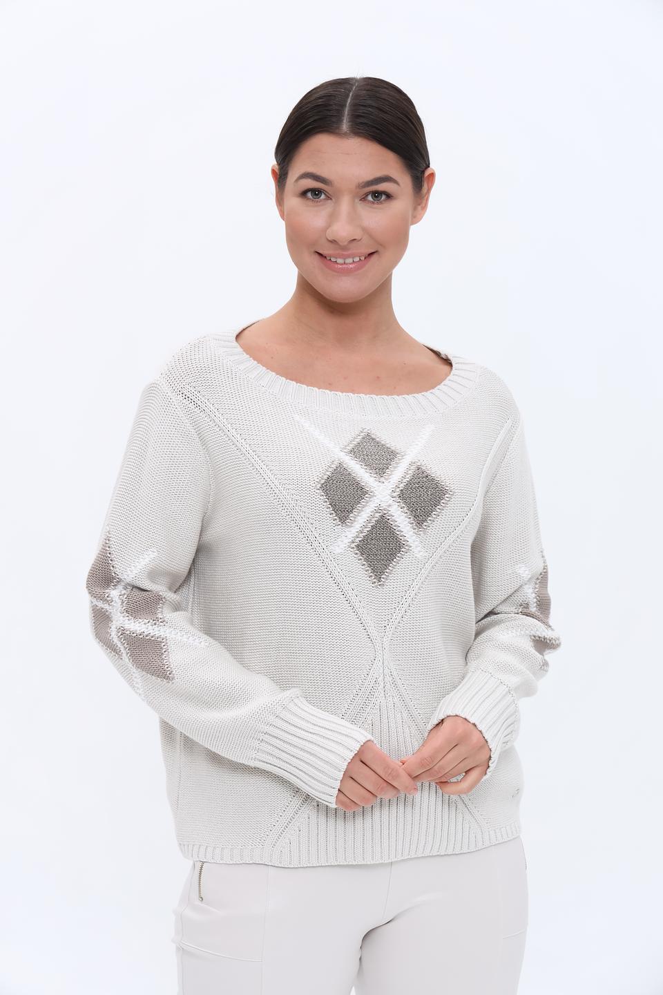 Пуловер Monari с ромбами бежевый