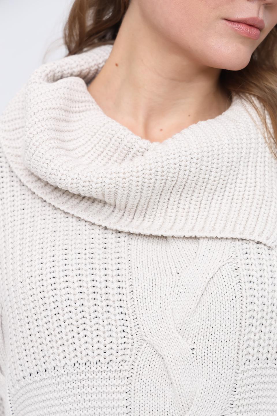 Пуловер Monari с косами бежевый