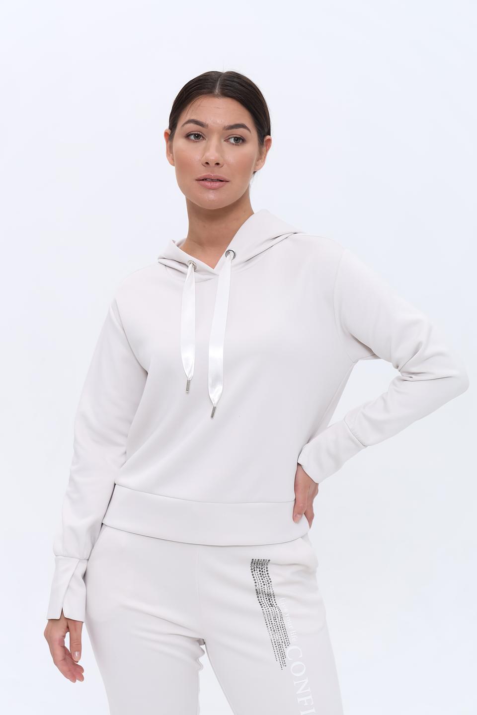 Пуловер Monari светло-серый с капюшоном