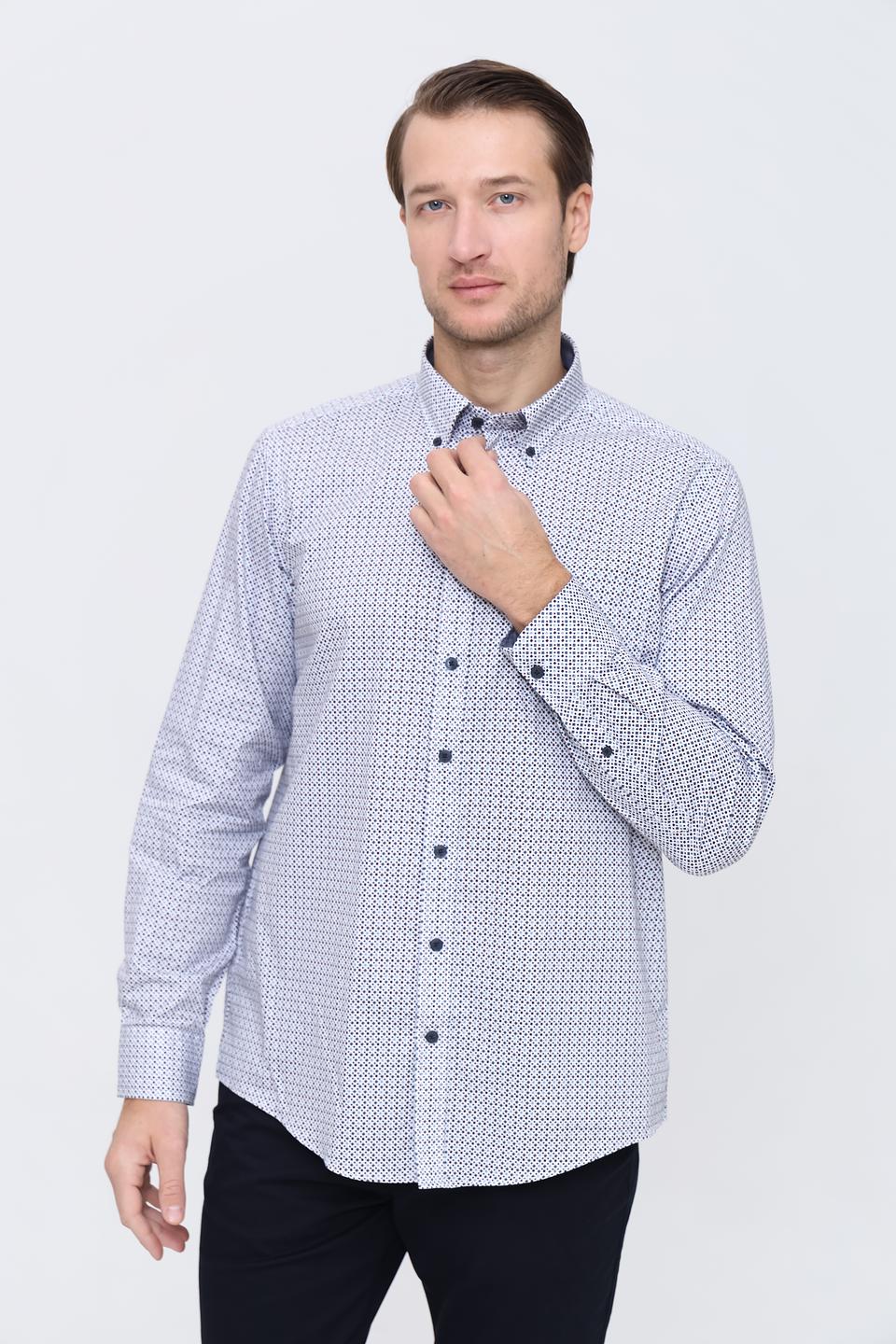 Рубашка Casa Moda с принтом голубой