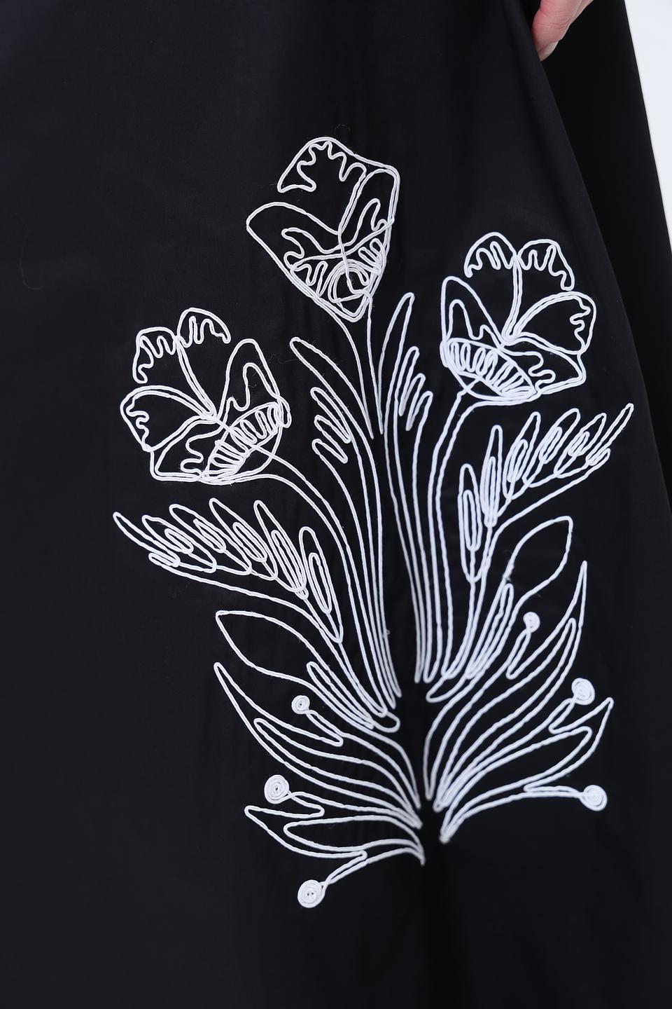 Юбка Pezzo с вышивкой чёрная