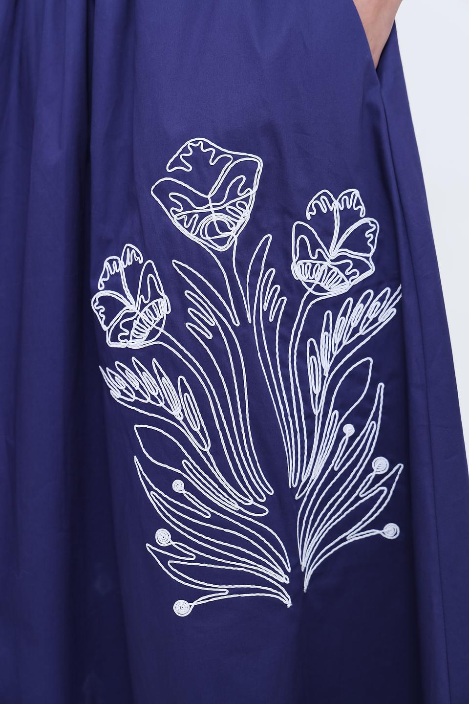 Юбка Pezzo с вышивкой синяя