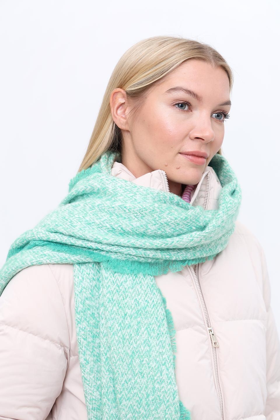 Шарф Fraas мятный в клетку