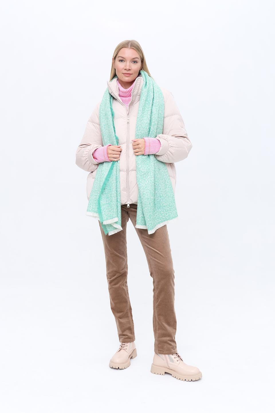 Шарф Fraas мятный в клетку