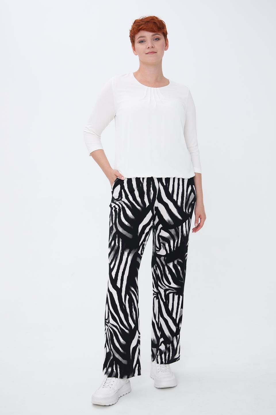 Брюки Lecomte принт зебра