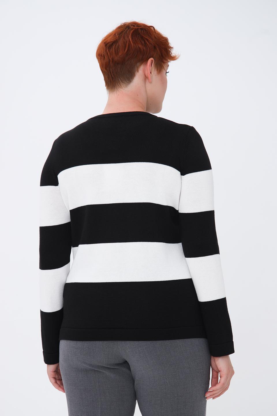 Пуловер Lebek в полоску чёрный