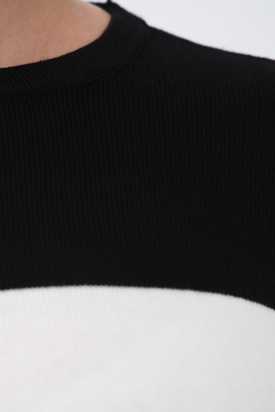 Пуловер Lebek в полоску чёрный