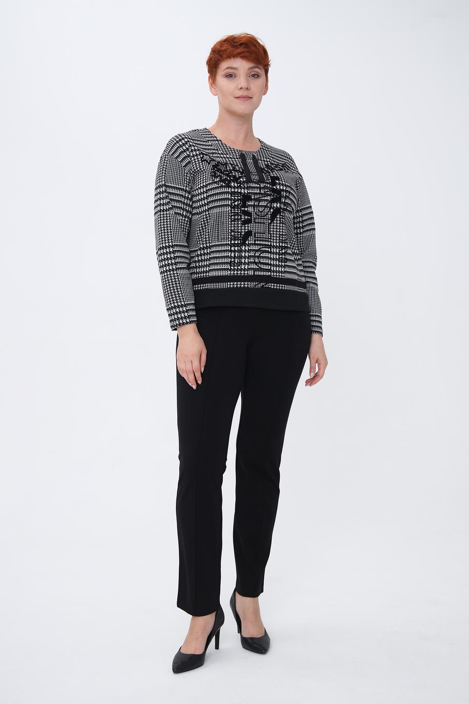 Пуловер Lebek в клетку чёрно-белый