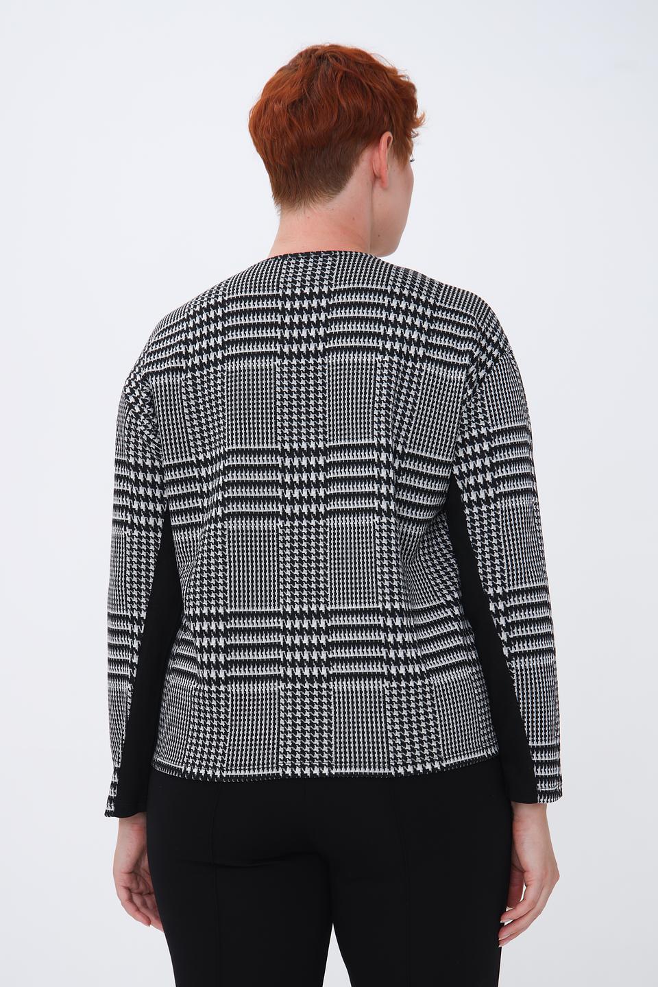 Пуловер Lebek в клетку чёрно-белый