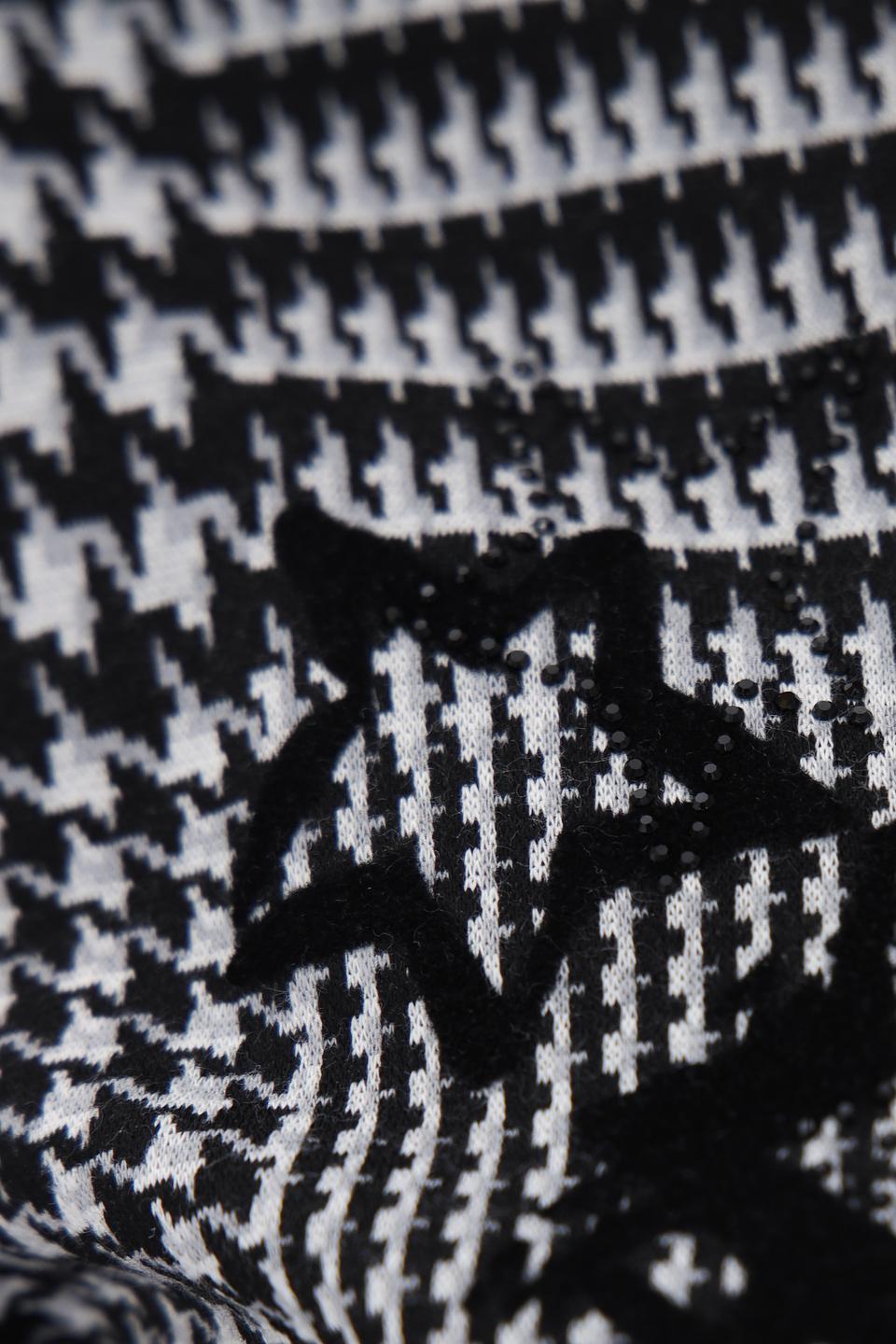 Пуловер Lebek в клетку чёрно-белый