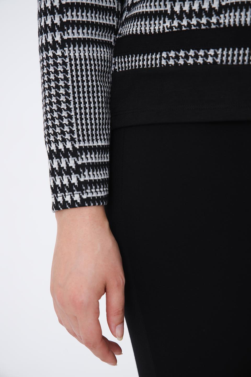 Пуловер Lebek в клетку чёрно-белый