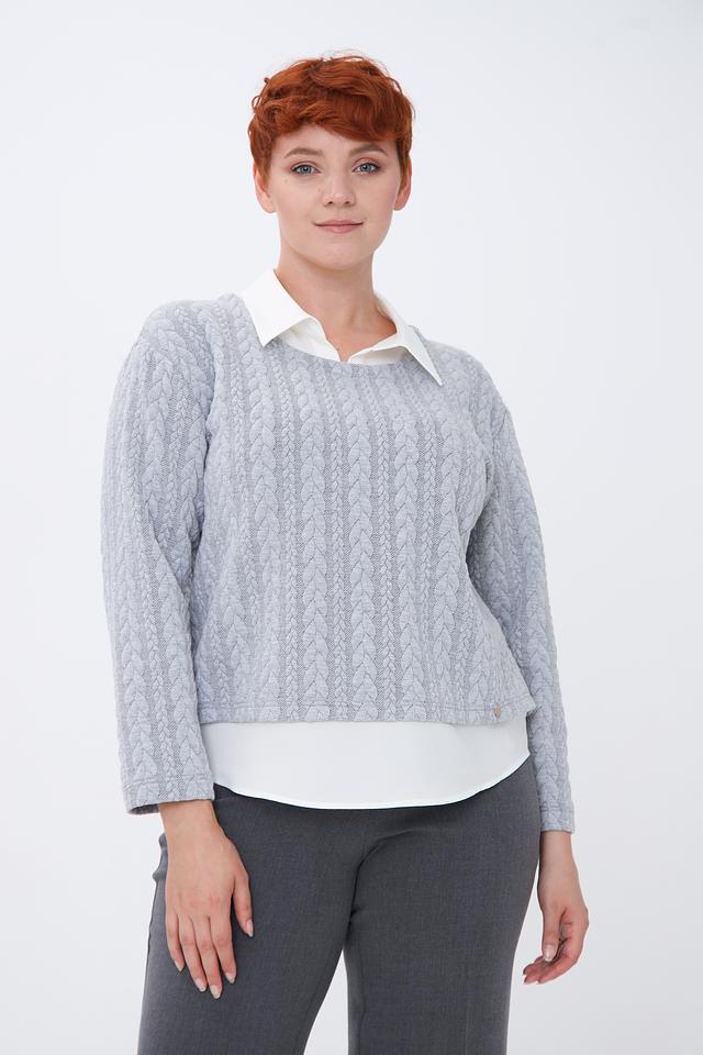 Пуловер Sommer mann с косами серый