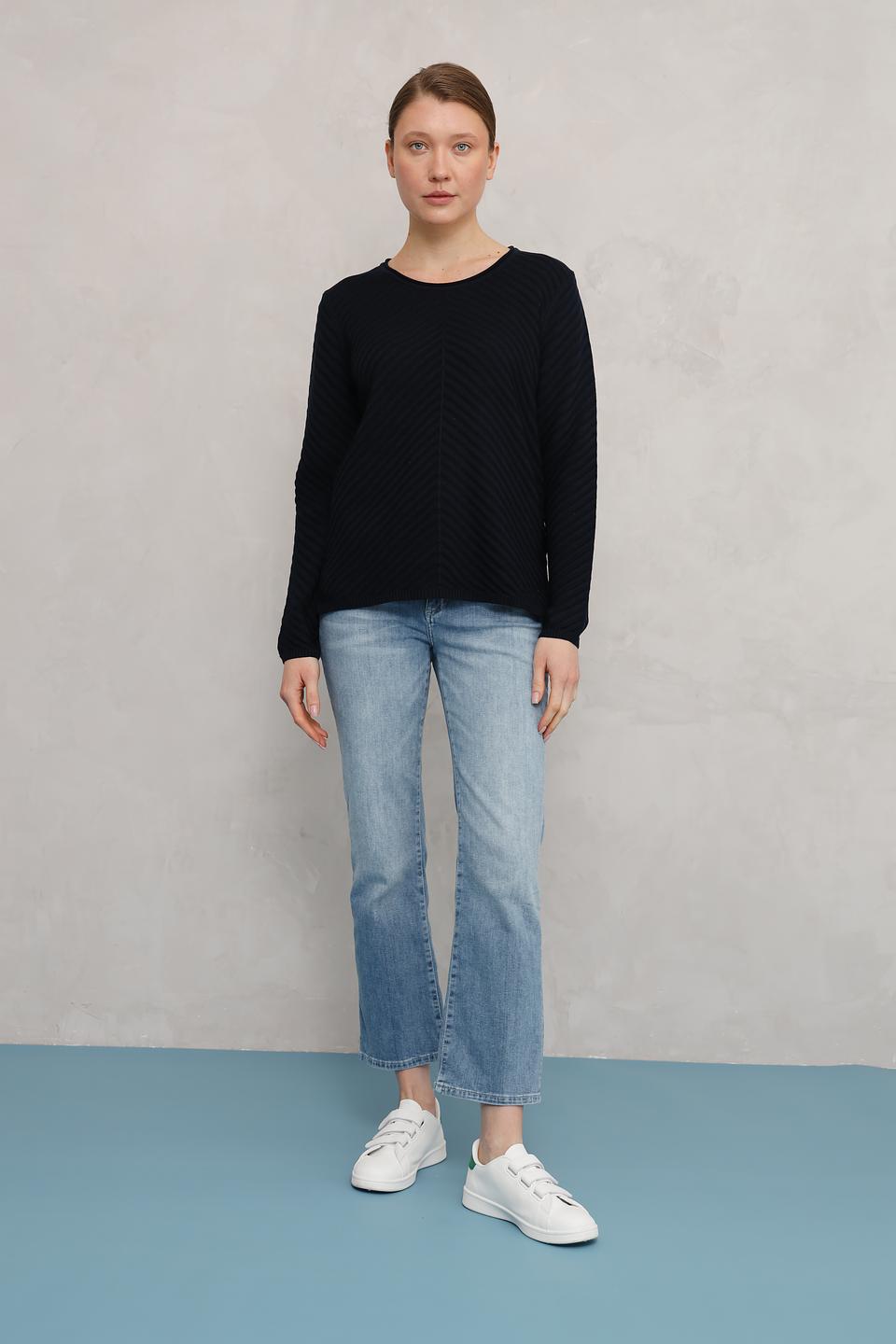 Пуловер Olsen с текстурой чёрный