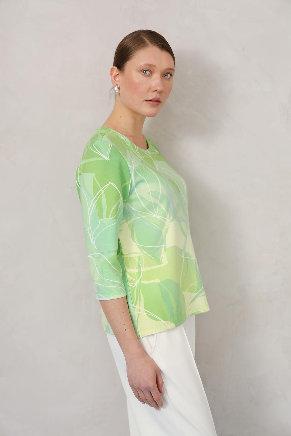 Пуловер Olsen с листьями лайм