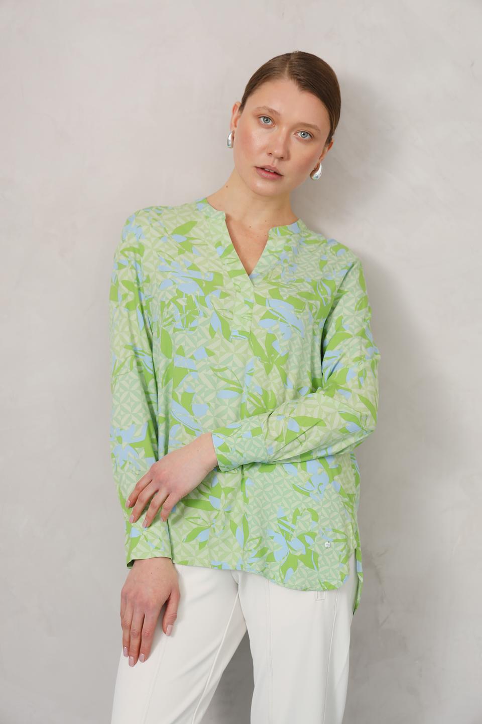 Блуза Olsen с принтом зеленый