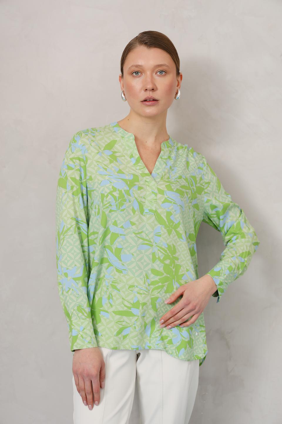 Блуза Olsen с принтом зеленый