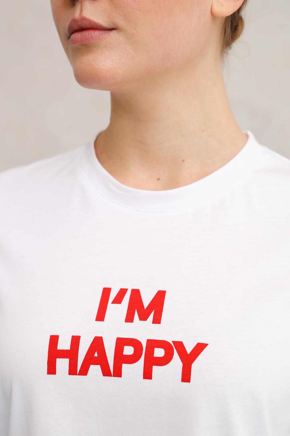 Футболка Rich and Royal с принтом I'M HAPPY