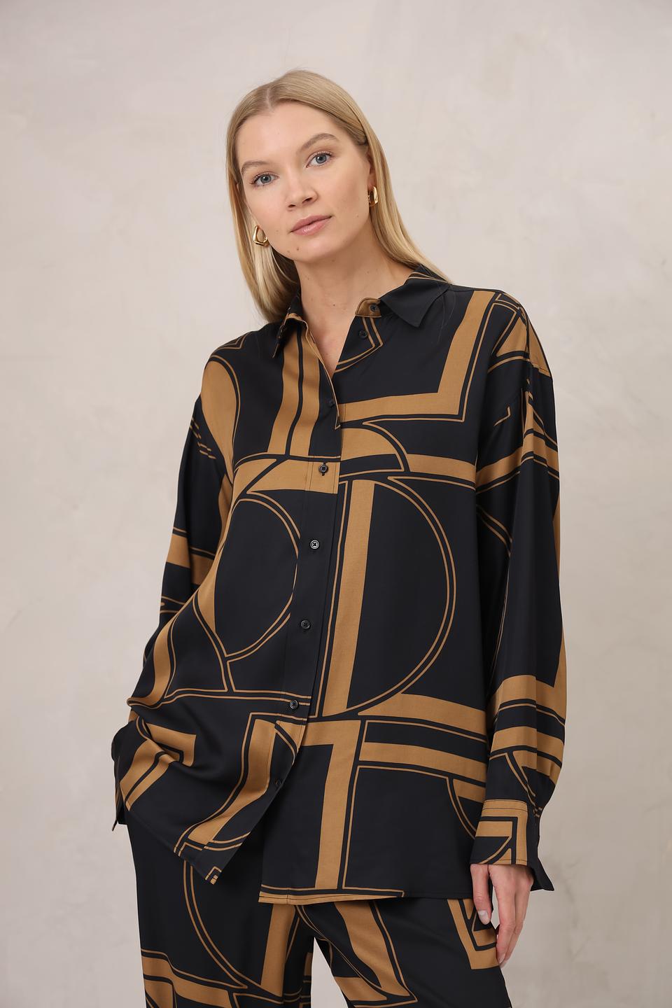 Блуза Marc O Polo в полоску чёрная