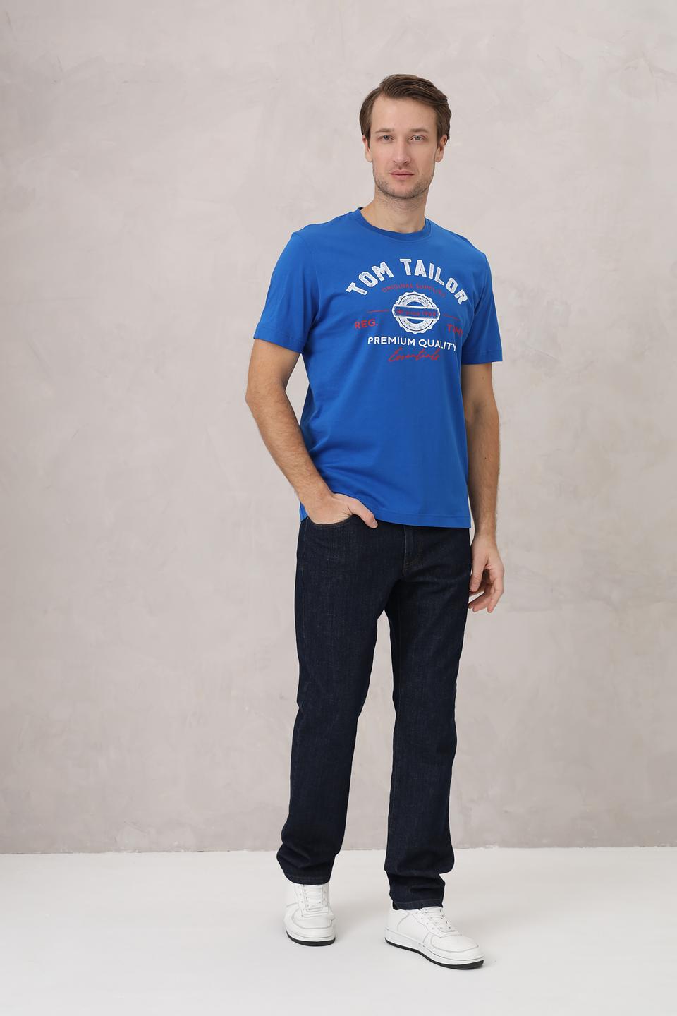Футболка Tom Tailor синяя с логотипом