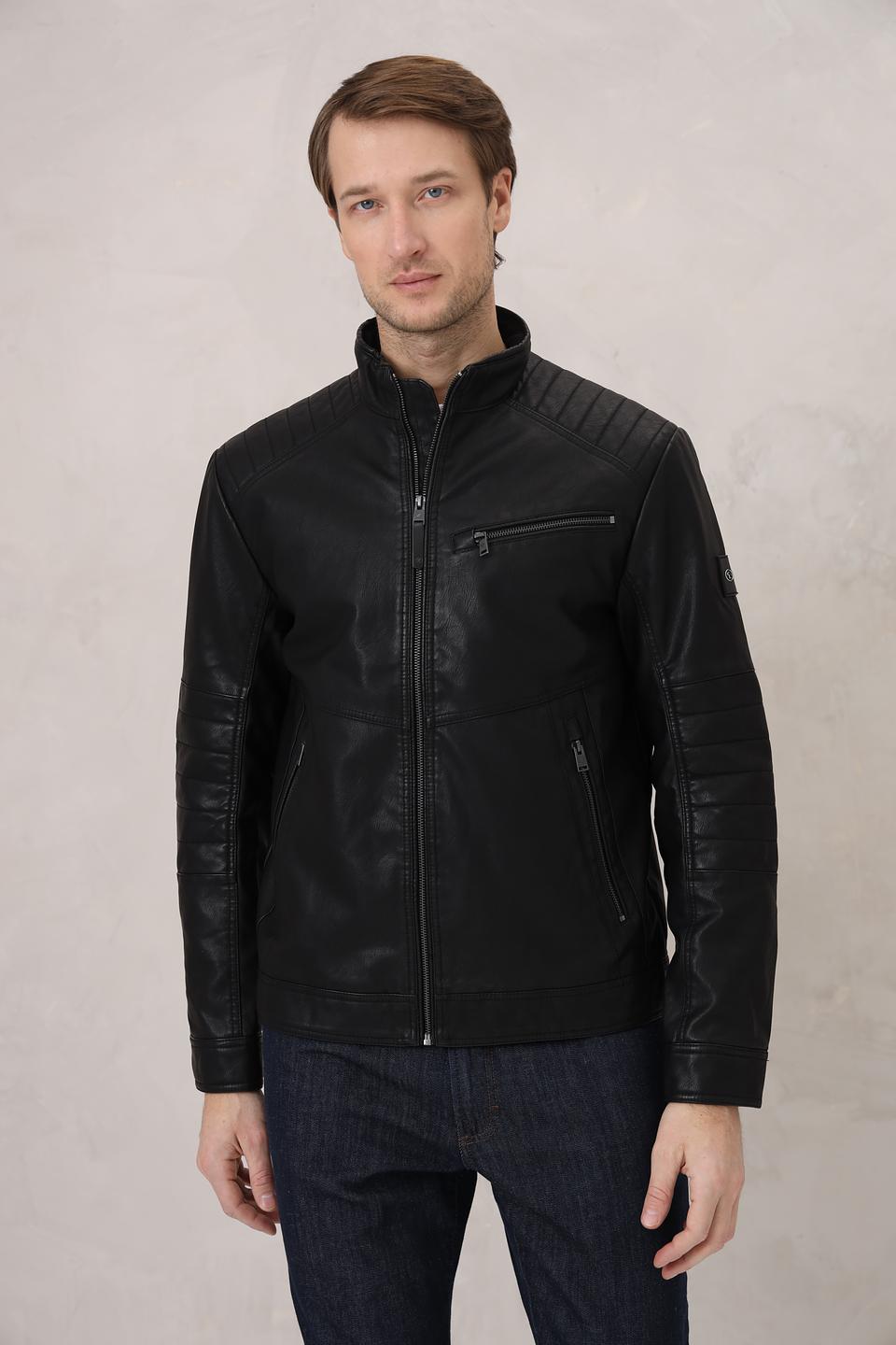 Куртка Tom Tailor кожаная чёрная