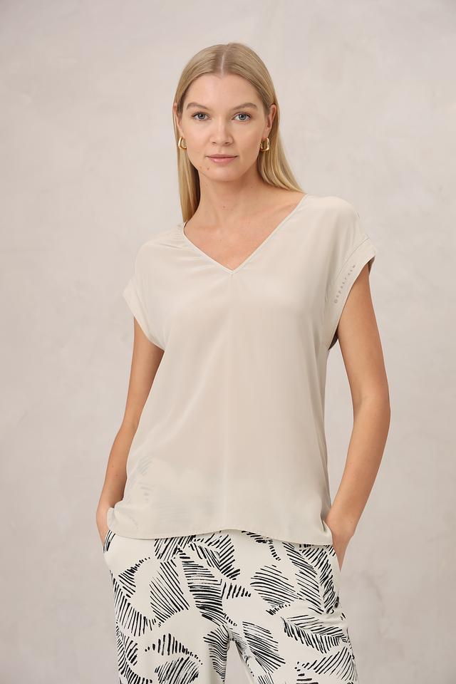 Блуза Sportalm бежевая с V-образным вырезом