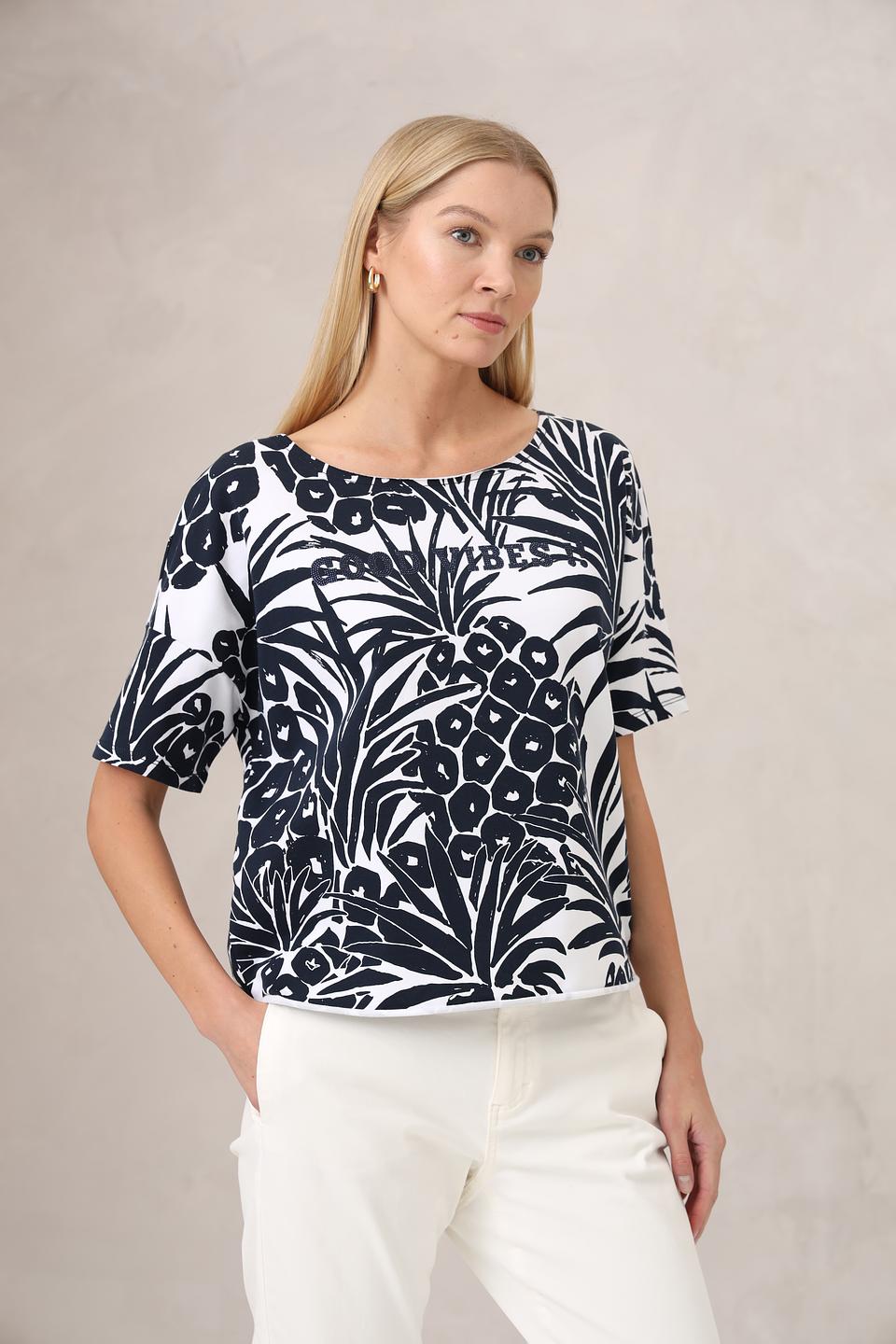 Блуза Margittes с тропическим принтом