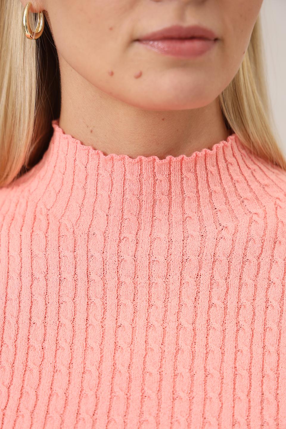 Пуловер Gerry Weber кораллового цвета с оборкой