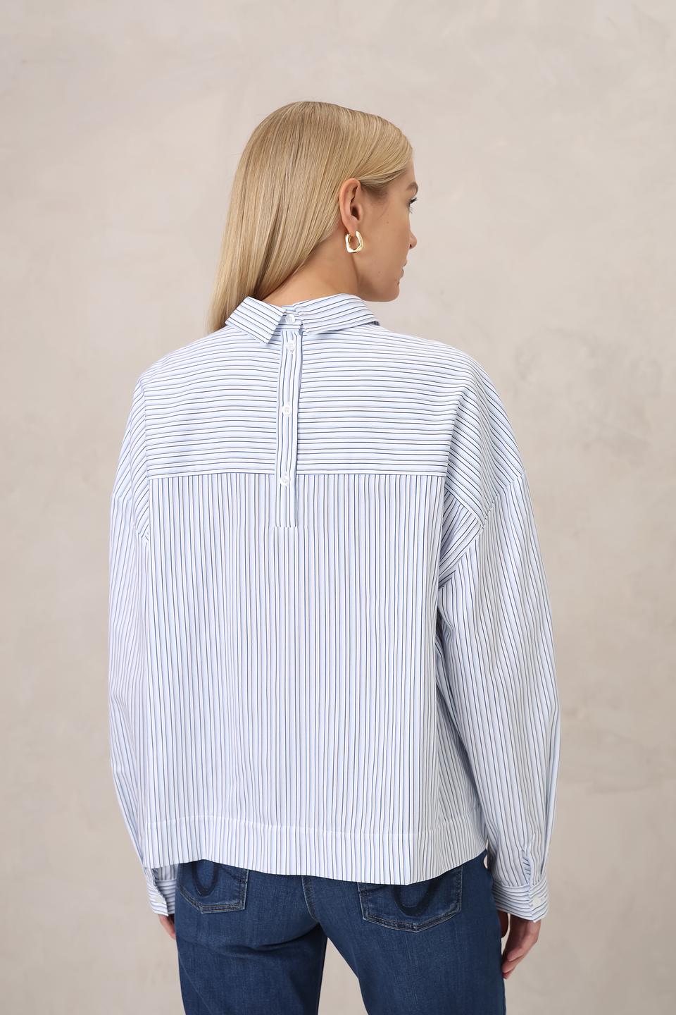 Рубашка Margittes в полоску голубую