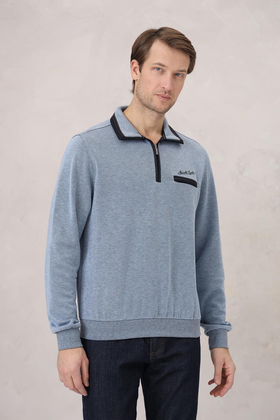 Джемпер Monte Carlo с молнией голубой